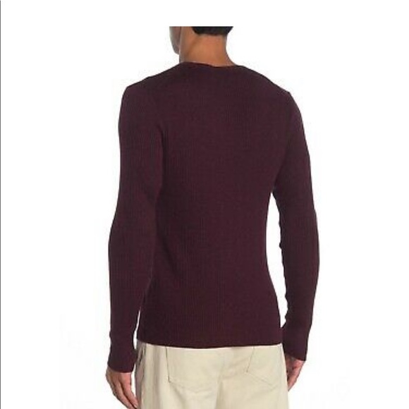 JOHN VARVATOS LONG SLEEVE HENLEY WITH RIB DETAIL - Picture 2 of 6